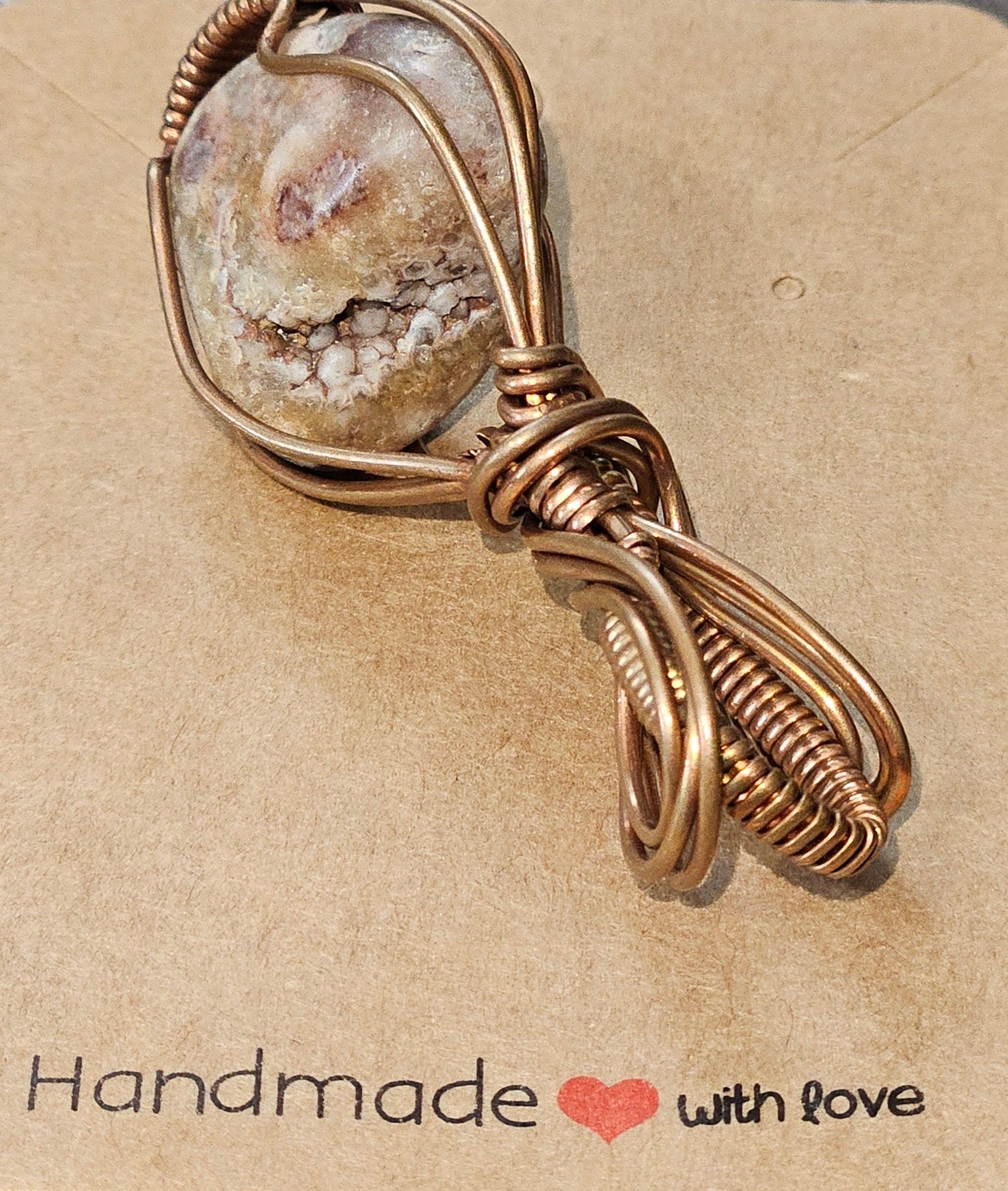 Brown Druzy Quartz Pendant