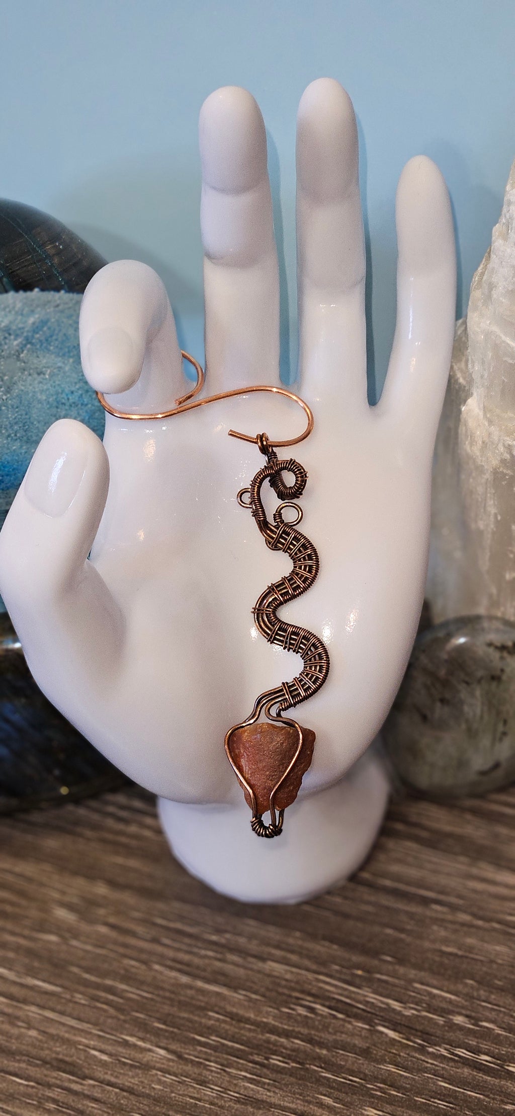 Lake Superior Agate Snake Pendant