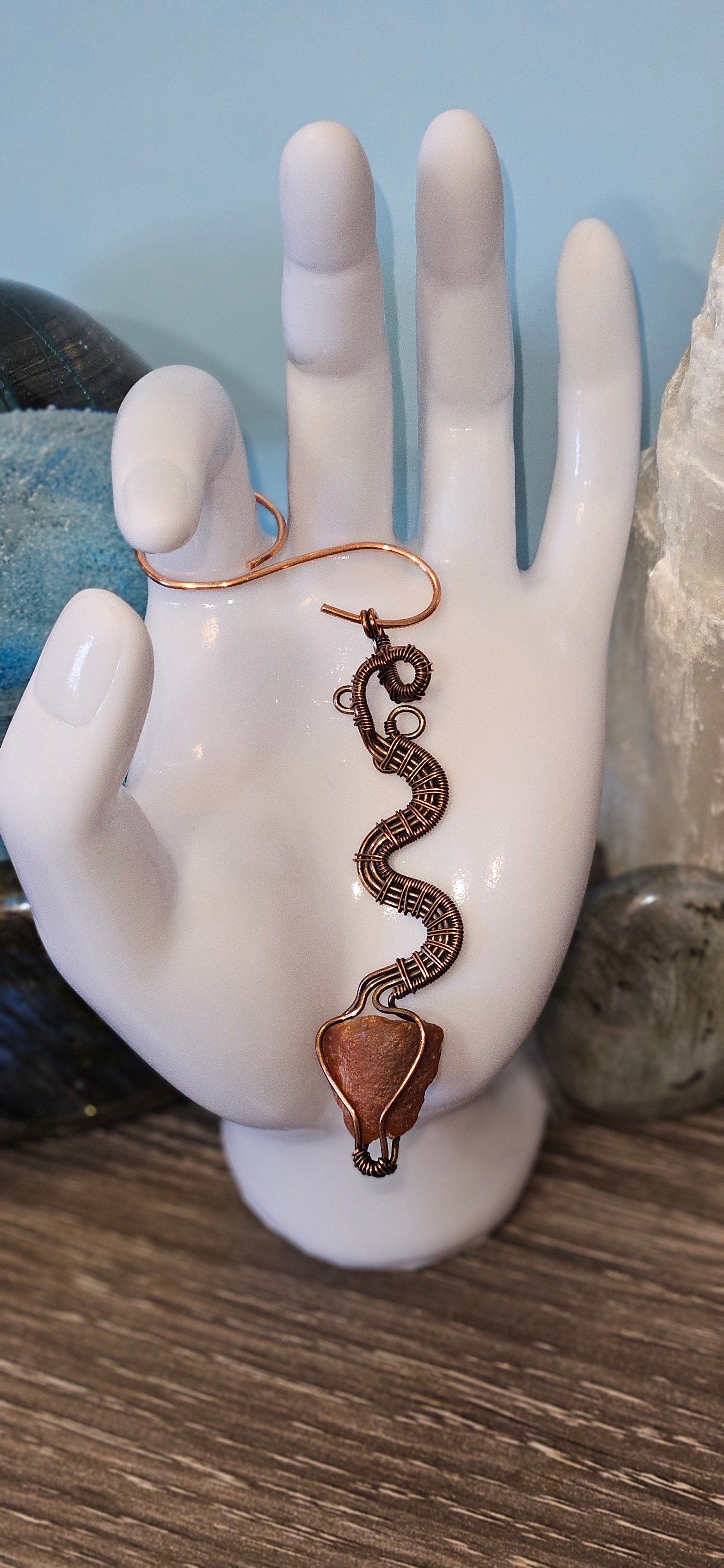 Lake Superior Agate Snake Pendant
