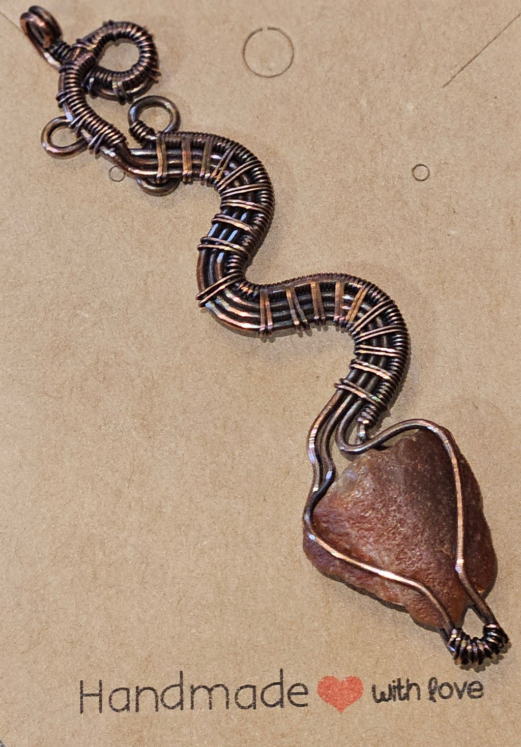Lake Superior Agate Snake Pendant