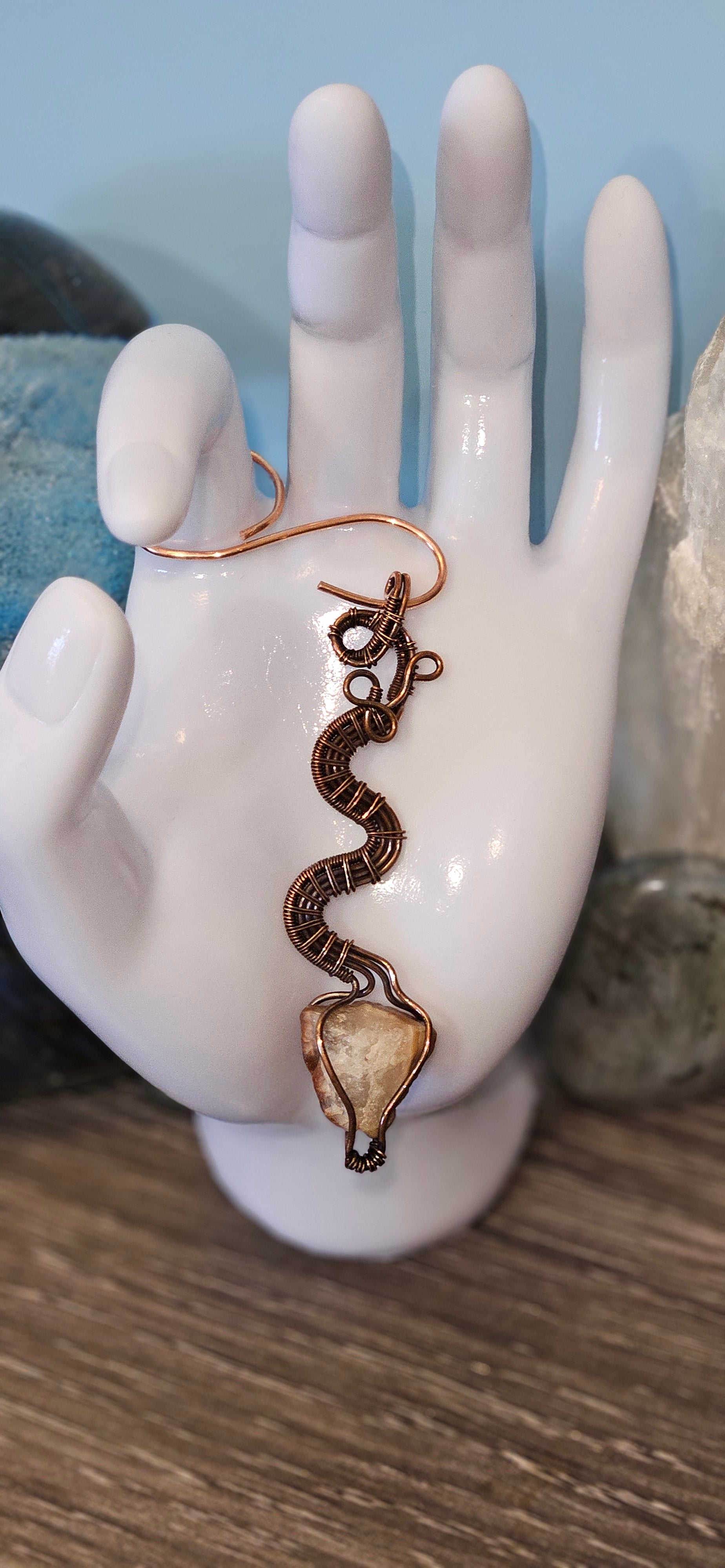 Lake Superior Agate Snake Pendant
