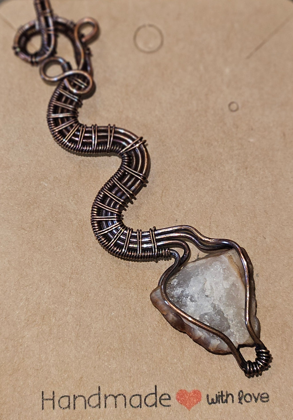 Lake Superior Agate Snake Pendant
