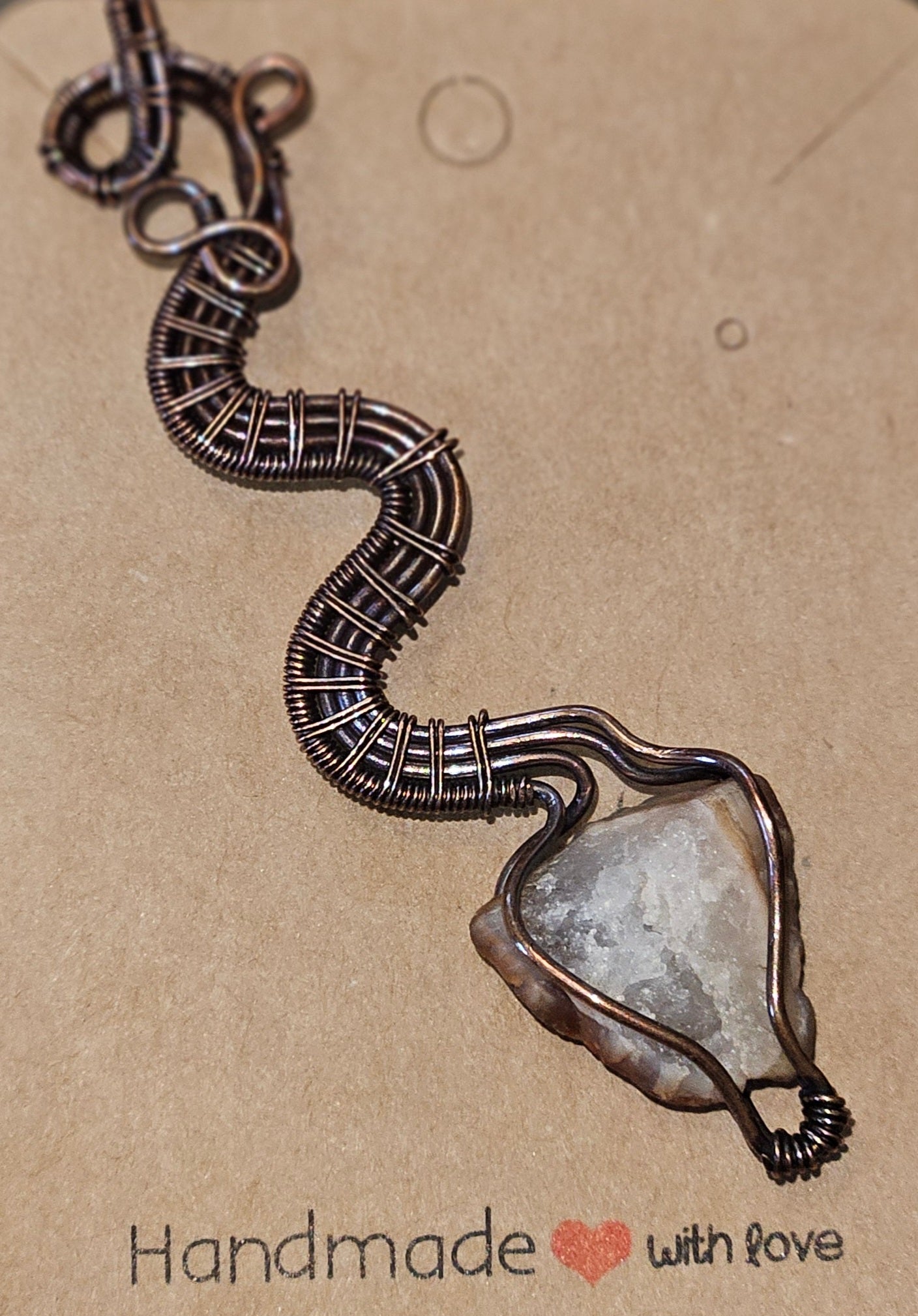 Lake Superior Agate Snake Pendant