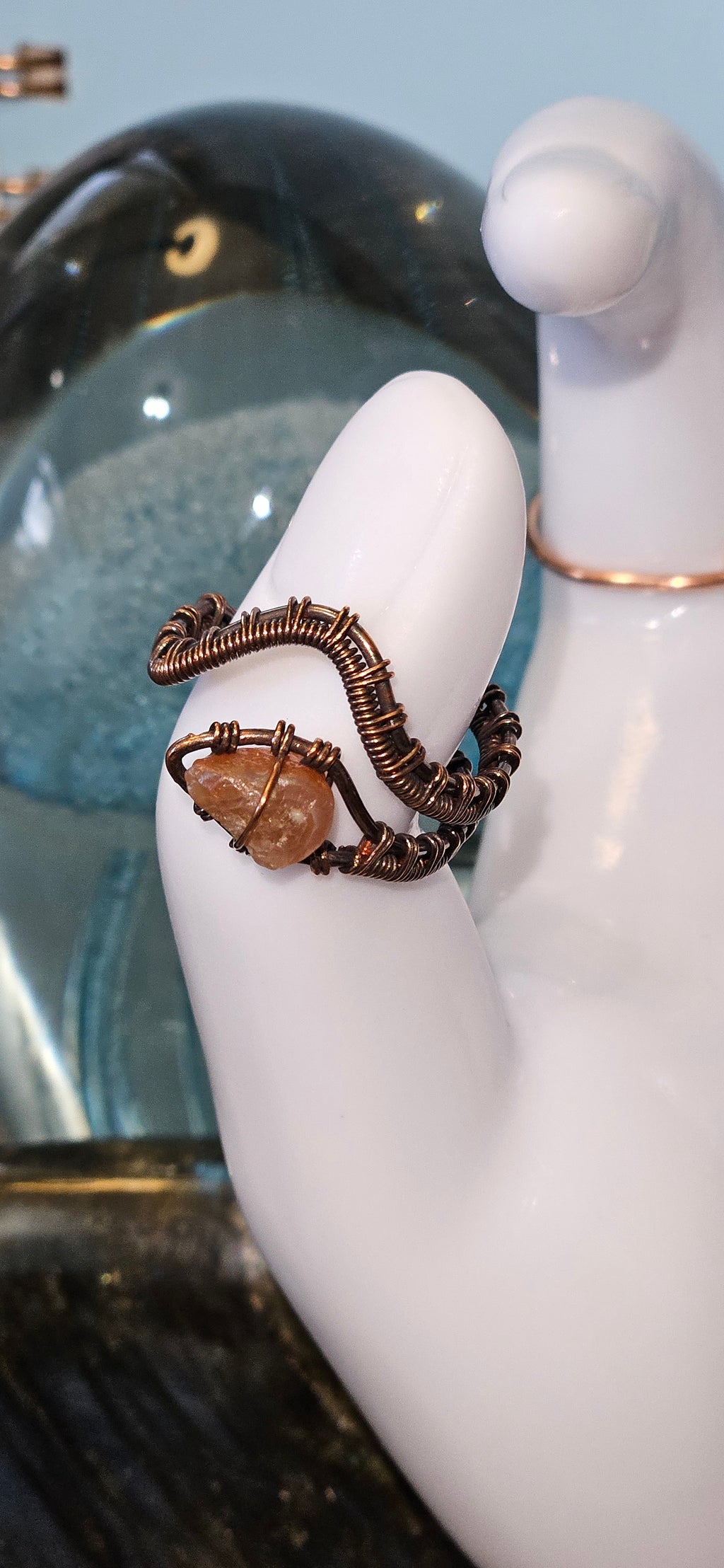 Lake Superior Agate Snake Ring - SIZE 8