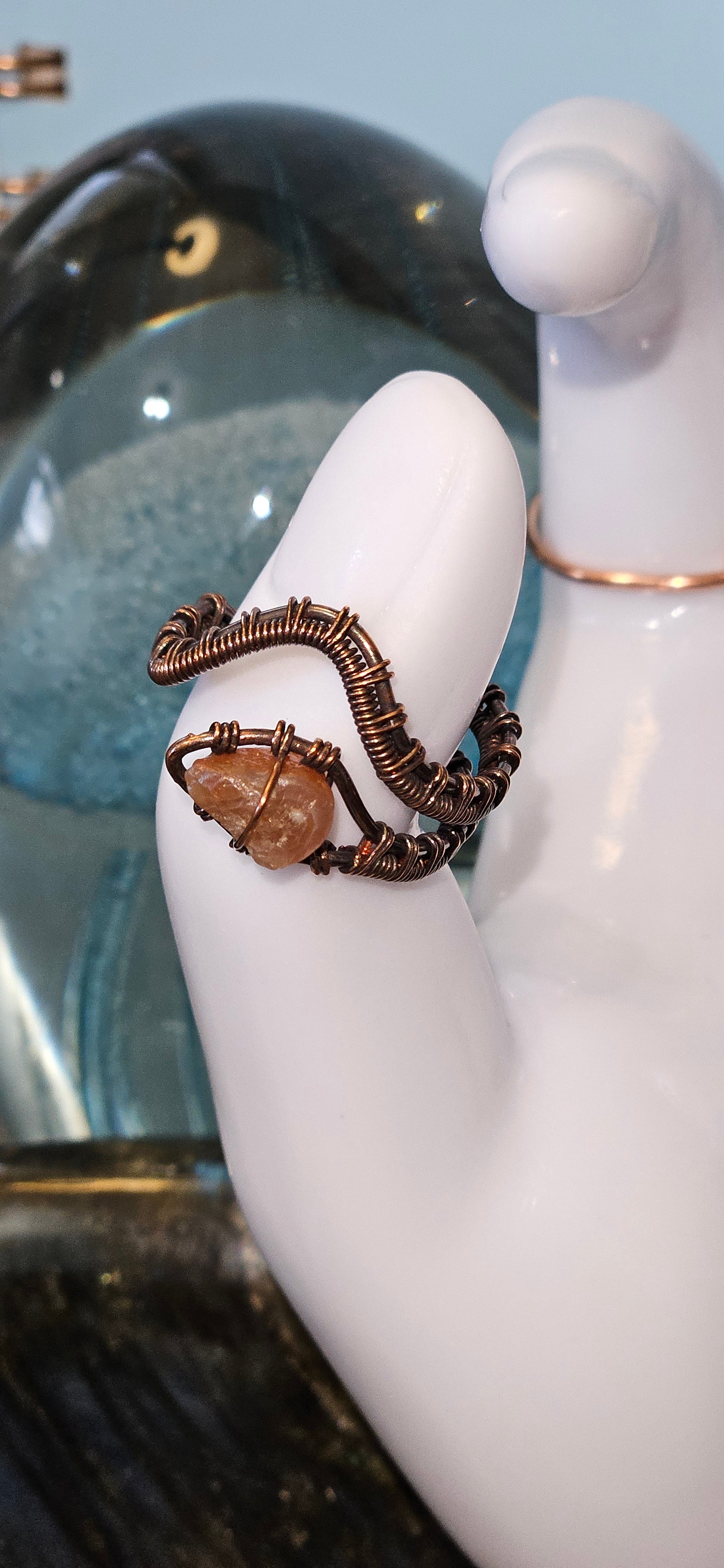 Lake Superior Agate Snake Ring - SIZE 8