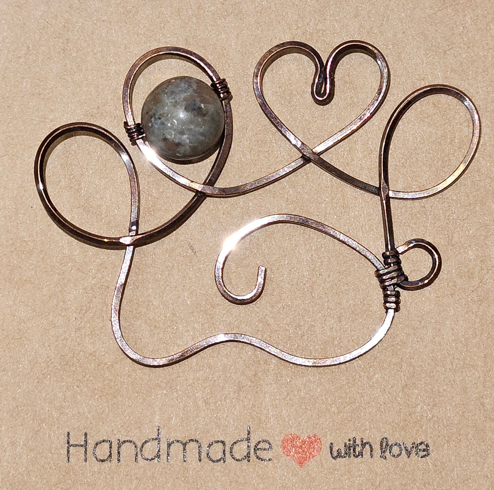 Pawprint Wire Pendant