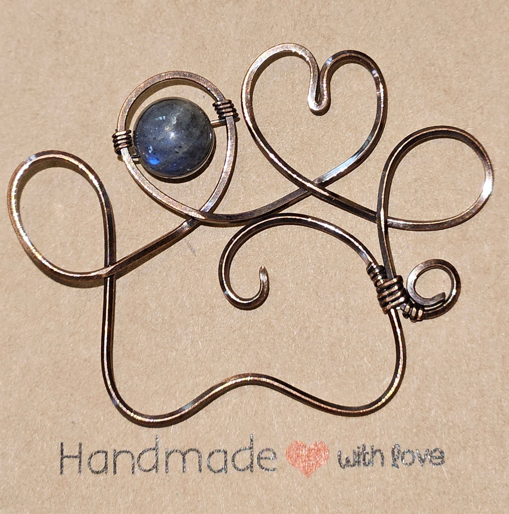 Pawprint Wire Pendant