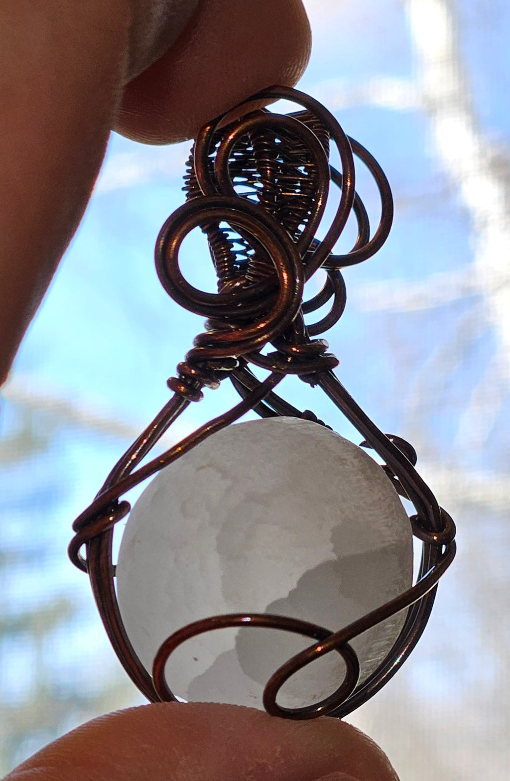 Selenite Sphere Pendant
